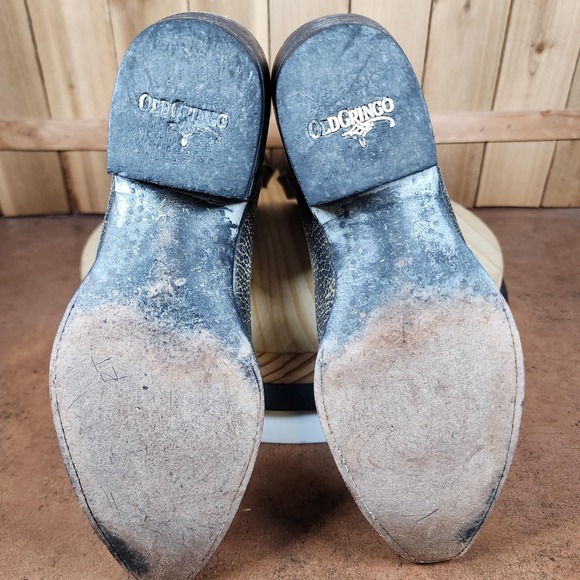 Old Gringo Boots Womens 8 Black Razz Distressed Leather Western Cowboy Ranch - Picture 7 of 8